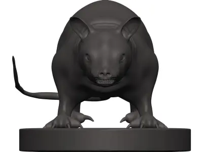 Opossum armadillo figurine 3D model