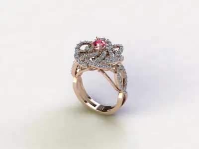 R207 solitaire ring cad file new design Free 3D model