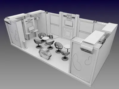 Booth Exhibition Stand a591b 3D model