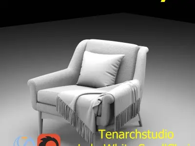 Tenarchstudio Lulu White small chair Render ready  3D model