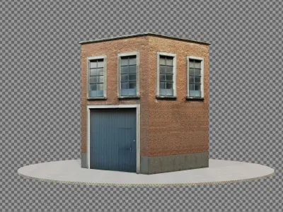 Low poly Pbr  Old Warehouse Low-poly 3D model