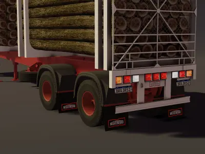 Montenegro Logging trailer Low-poly 3D model
