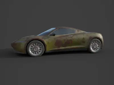 Generic Sport Car 01 Rusty Yellow Low-poly 3D model