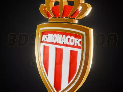 AS Monaco FC logo - Cinematic - 3D print 3D model