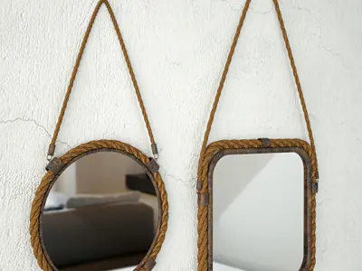 Molyneux Jute and Metal Mirror Set 3D model