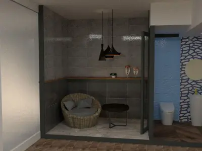 Bathroom accessories sales corner 3D model