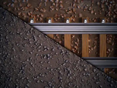 Train Tracks Stylized - VOL 01 - SBsar - Maps 3D model