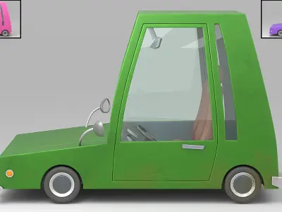 Cartoon car Low-poly 3D model