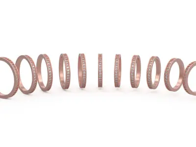 Model 1233 Eternity Band Ring 5-10 US Size 1point5mm Diamond 3D print model