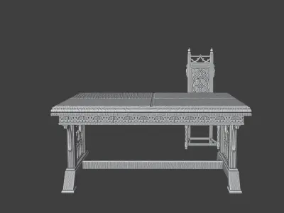 Table and chairs 3D print model