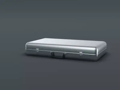 3D Briefcase with Vodka Bottle Model Low-poly 3D model