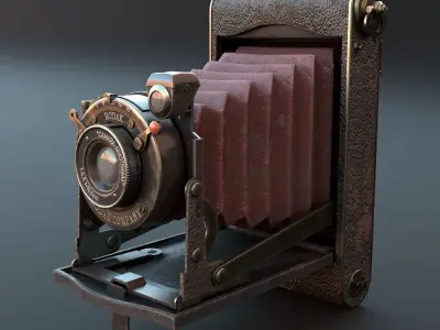Vintage cameras pack Low-poly 3D model