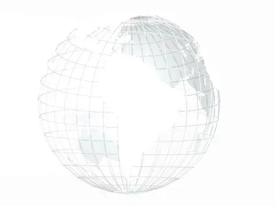 Globe News Skeleton Clouds Color 3D model