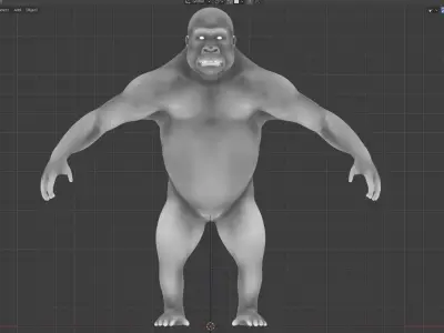 Gorilla Base Mesh  Low-poly 3D model