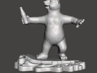 COCA COLA COKE YOUNG POLAR BEAR PROMOTIONAL FIGURE CHRISTMAS 90s 3D print model