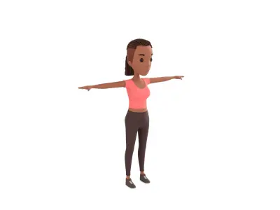 CartoonGirl032 Black Girl 3D model