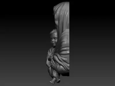 Mother and Child  3D Printable Pendant 3D print model