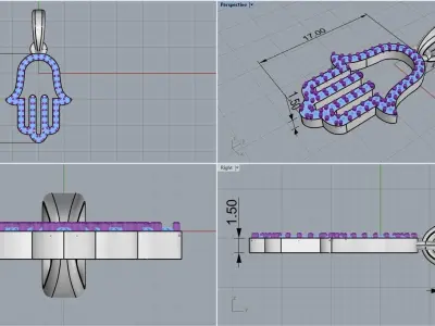 hamsa pendant model 817 3D print model