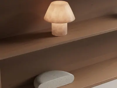 094 built in wall rack shelves 01 wood and minimal 00 3D model