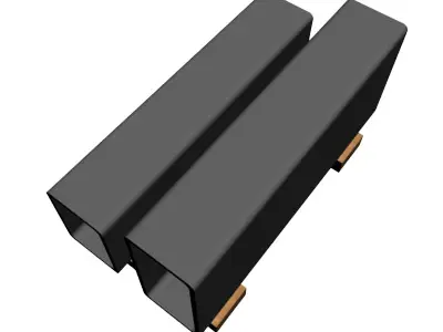 3 8in Wall x5in Rectangle Tube 3D model