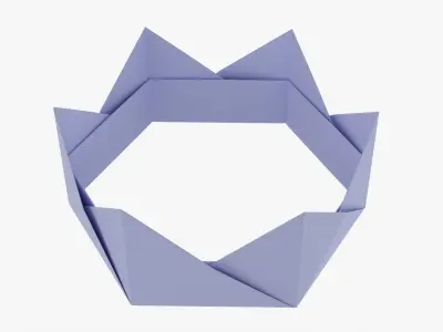 Origami paper crown  3D model