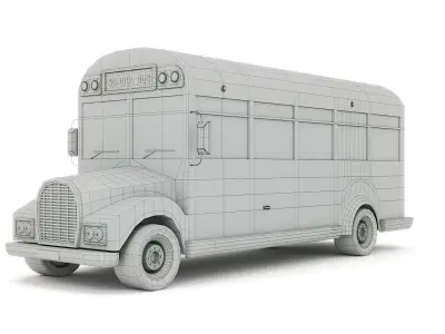 Cartoon school bus 3D model