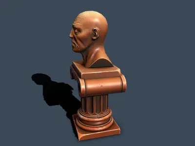 Pedestal bronze 1 Low-poly 3D model