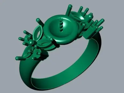 pearl Dimond ring 3D print model