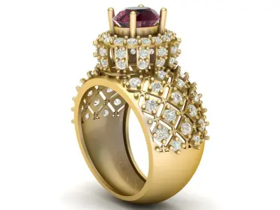 LUXURY CROWN RING 3D PRINTABLE MODEL 3D print model