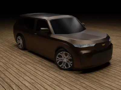 Low Poly Modern Generic SUV  Low-poly 3D model