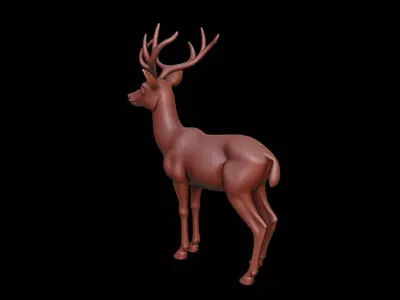 Deer Animal Sculpture 3D print model buy
