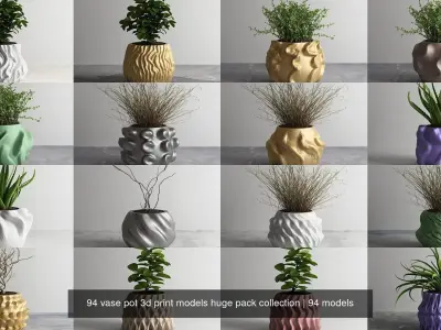 94 vase pot 3d print models huge pack collection