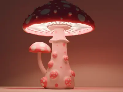  Mushroom decorative lamp 3D print model