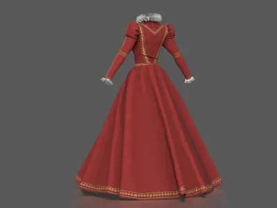 BAROQUE DRESS 3D model