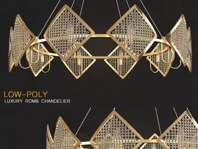 Luxury romb chandelier 3d model Low-poly 3D model