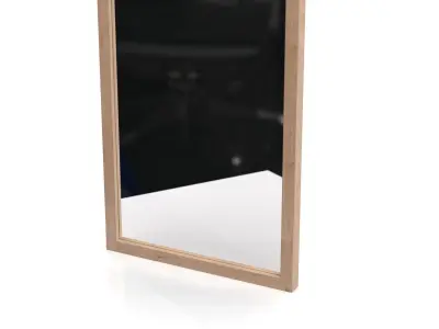 Oak Light Frame Wall Mirror 3D model