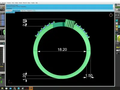 Luxury Letter F Diamond Ring 3D Jewelry Model 4367 3D print model