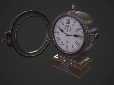 Vintage Clock Low-poly 3D model