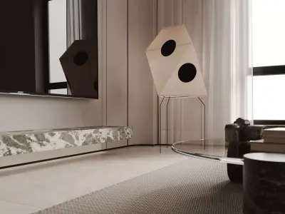 Modern living room dining room interior scenes 429 3D model