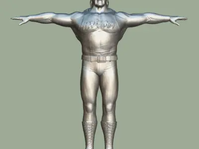 T-Pose rigged Hulk Hogan 3D model