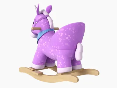 Baby rocking chair unicorn 03 3D model