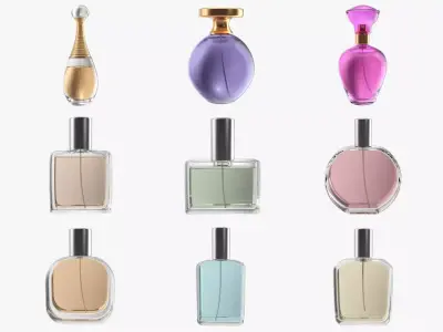 Perfume bottles v01 3D Model Collection