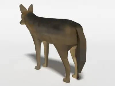 Low Poly Cartoon Jackal Low-poly 3D model
