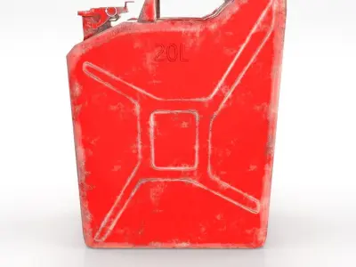 Jerry Can Low Poly 2 Worn PBR Low-poly 3D model
