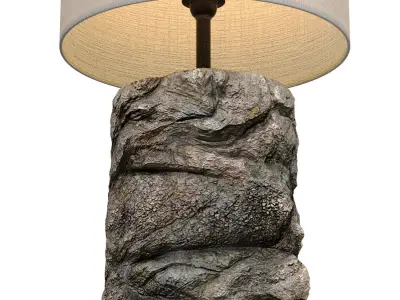 Stone Wabi-Sabi Sculptural Design Japanese style Floor Lamp 3D model