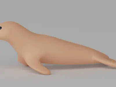 Cartoon Cute Seal 3D model