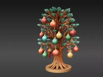 Ornament Tree 3D Model Hanging Decor Print-Ready Decoration 3D print model