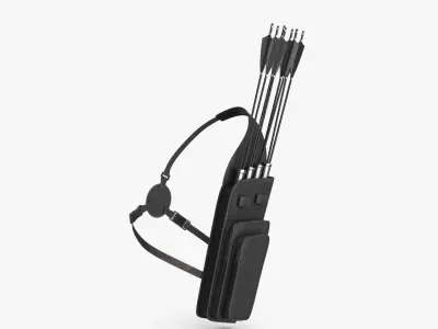 Quiver with Arrows Low-poly 3D model