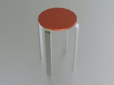 Tabouret-Stool With Metal Leg Low-poly 3D model