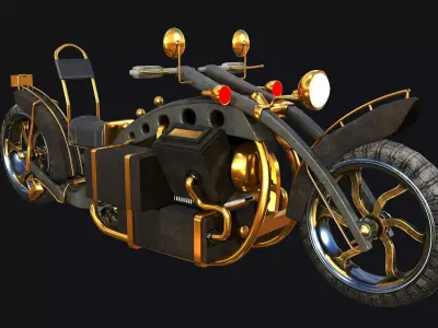 Motorcycle steampunk 3D model